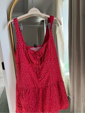 wild fable Red Polka Dot Tiered Sundress